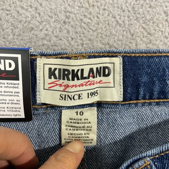 NEW Kirkland Signature Womens 10 High-Rise Straight Fit Jeans Blue 99% Cotton - Picture 5 of 9